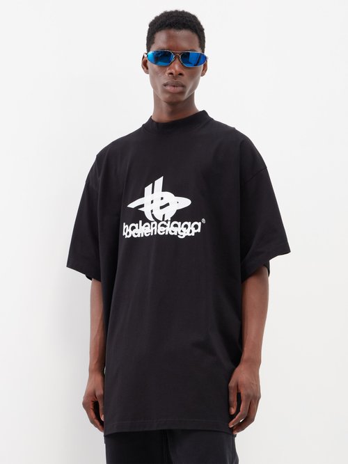 Balenciaga Layered-effect Distressed T-shirt In Schwarz