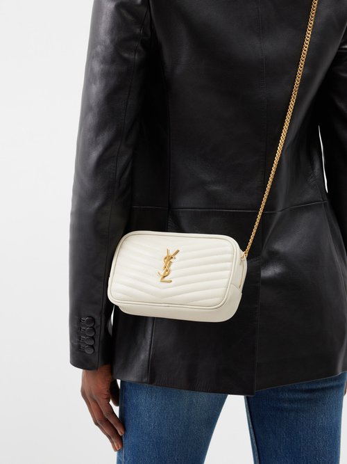 Saint Laurent Lou Mini Quilted Leather Camera Bag in Black
