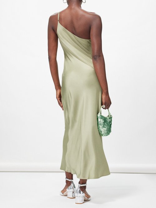 Reformation Olesia One-shoulder Satin Midi Dress