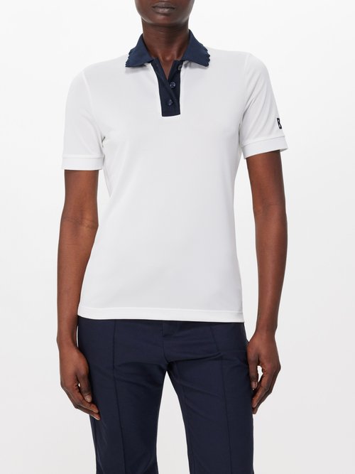 Carole Scalloped-collar Piqué Golf Polo Shirt