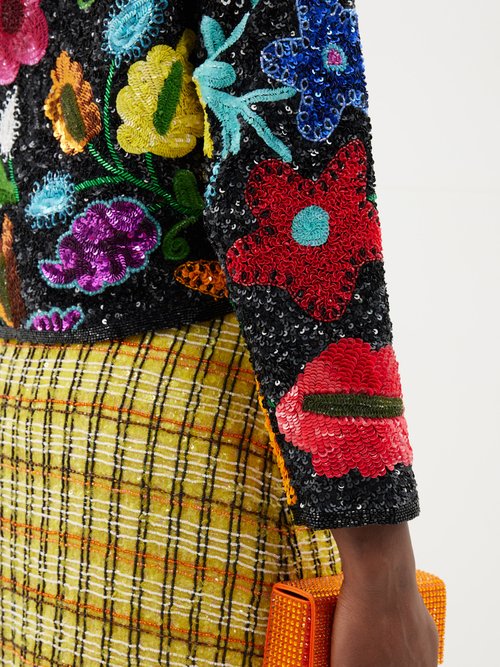 Ashish Folk Floral Bead And Sequin Jacket | Smart Closet