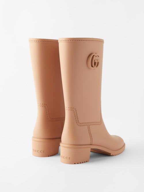 Gucci 35mm Stanley Rubber Boots in Green