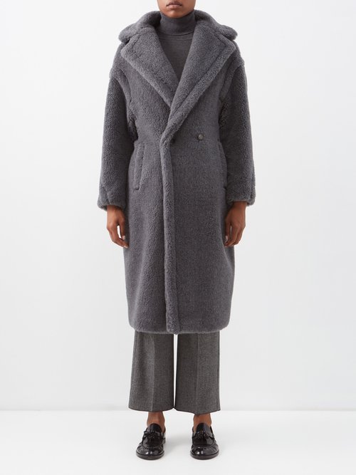 Max Mara Teddy Coat In Grey