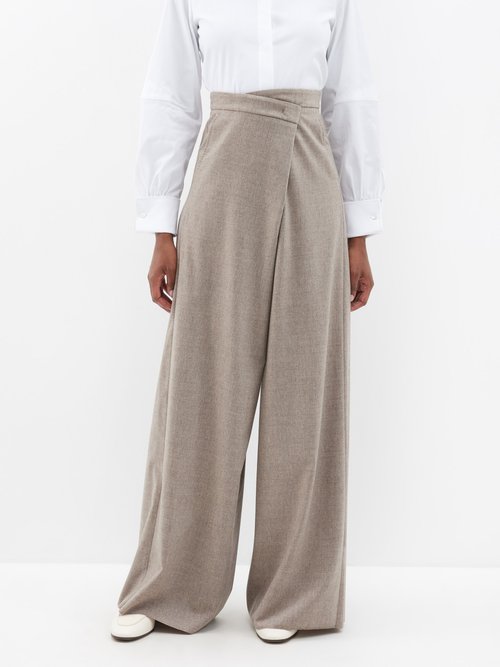 Esperia cotton-blend wide-leg pants