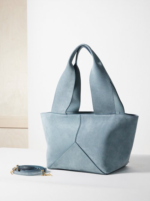 Métier – Market Small Suede Tote Bag – Womens – Light Blue