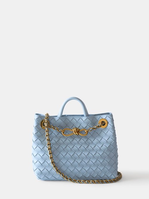 Andiamo Chain-strap Intrecciato-leather Handbag