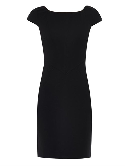 Buy Diane Von Furstenberg - Helen Cap-sleeve V-back Dress Black online - shop best Diane Von Furstenberg clothing sales