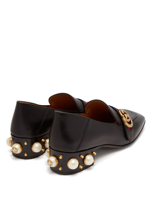 Peyton faux-pearl embellished leather loafers