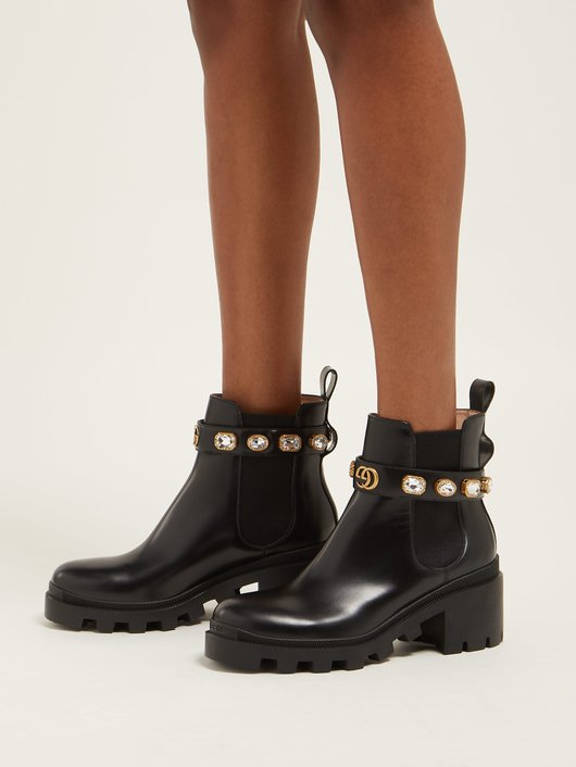 Trip embellished leather chelsea boots