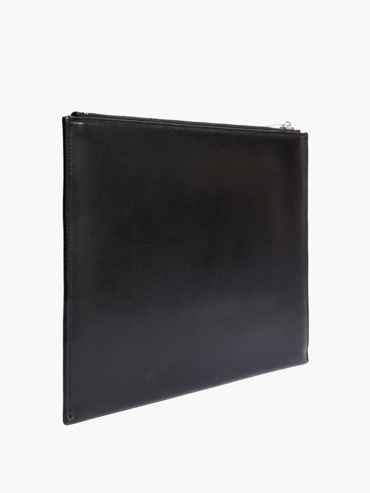 YSL-plaque leather pouch