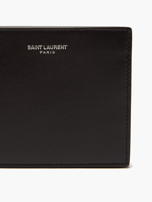 Logo-print leather bi-fold wallet