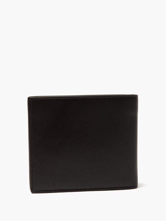 Logo-print leather bi-fold wallet