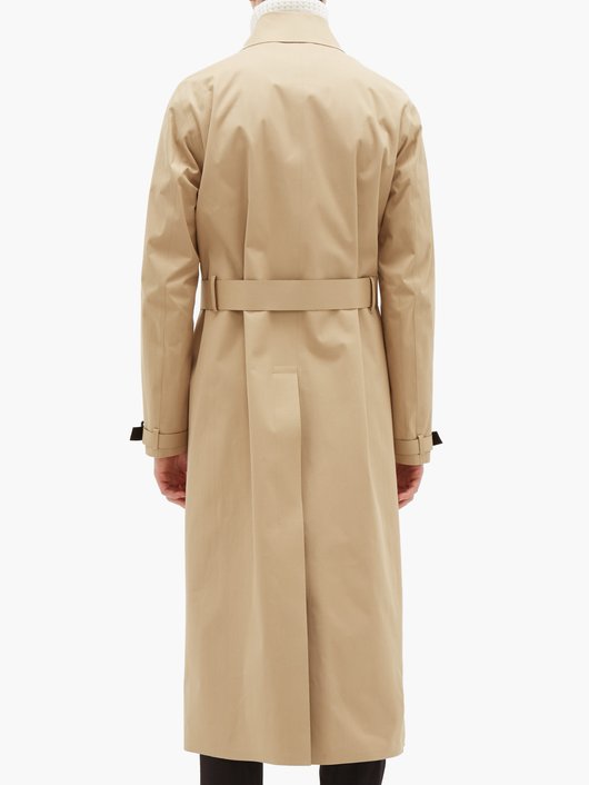 Double-breasted twill trench coat