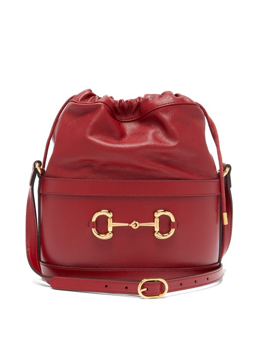 1955 Horsebit drawstring leather bucket bag