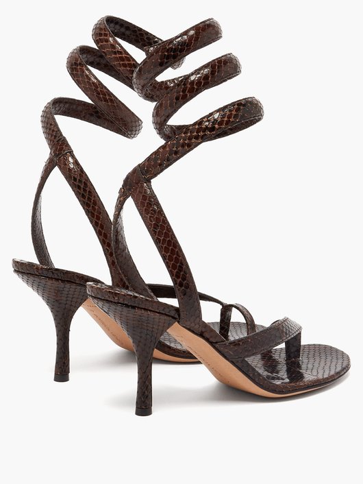 The Spiral wraparound snake-effect leather sandals