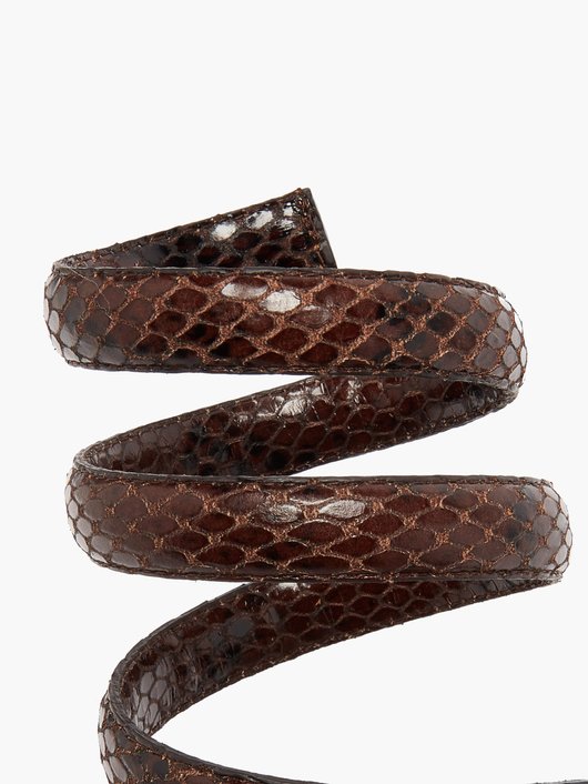 The Spiral wraparound snake-effect leather sandals