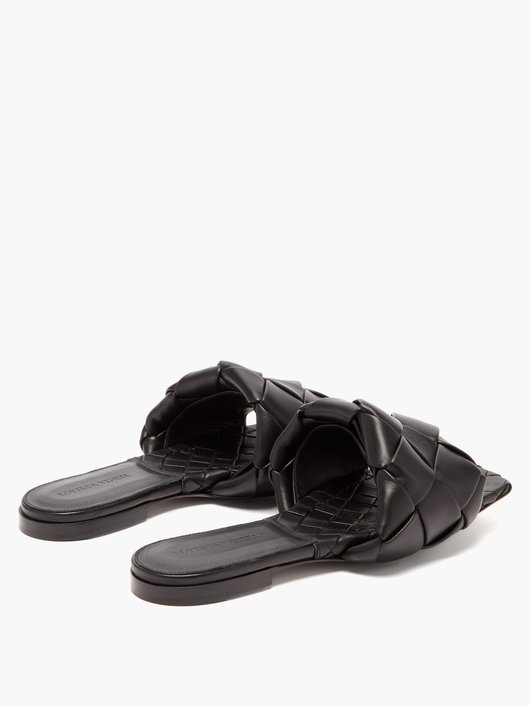 The Lido Intrecciato leather slides