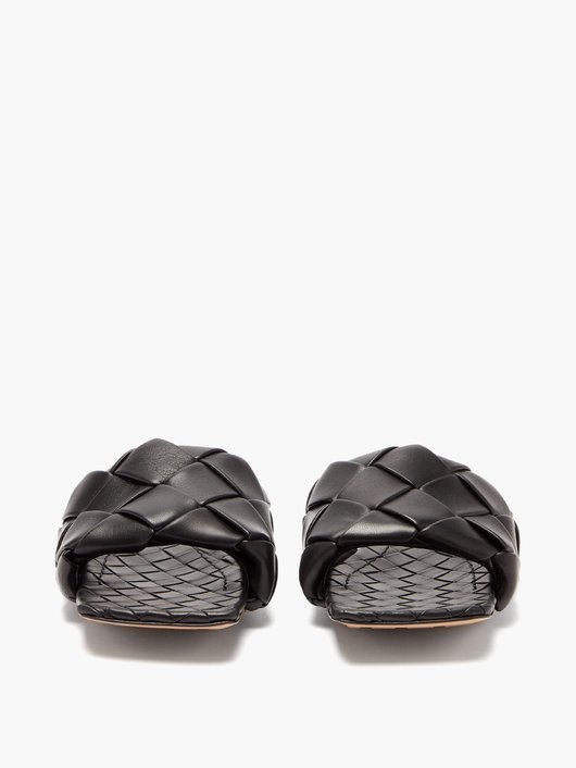 The Lido Intrecciato leather slides