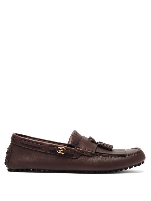GIÀY GUCCI Ayrton fringed leather driving loafers SS2021