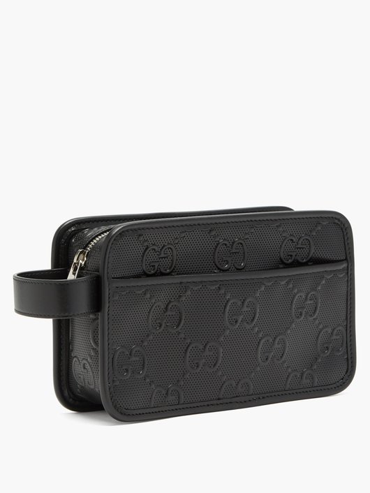 GG-embossed leather washbag