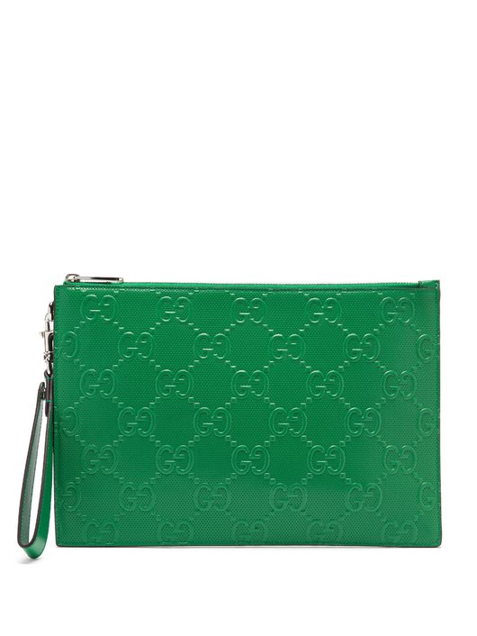 GG-monogram perforated-leather pouch