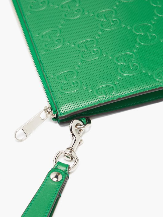 GG-monogram perforated-leather pouch