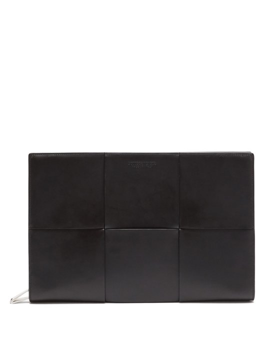 Intrecciato leather document case