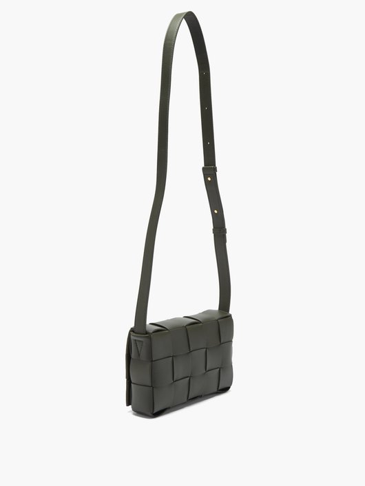 Cassette small Intrecciato leather cross-body bag