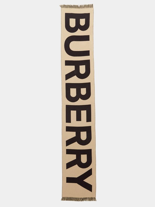 Burberry Logo-jacquard wool scarf