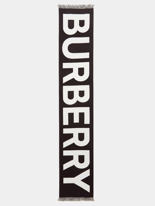 Burberry Logo-jacquard wool scarf