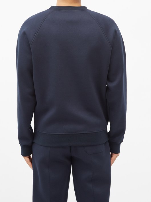 Berluti Leather-bonded crest jersey sweatshirt