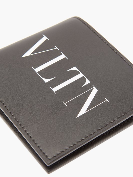 VLTN-print leather bi-fold wallet