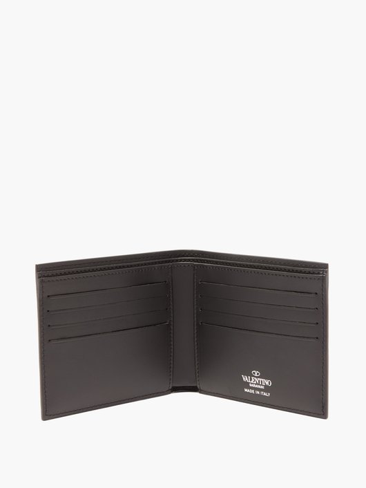 VLTN-print leather bi-fold wallet