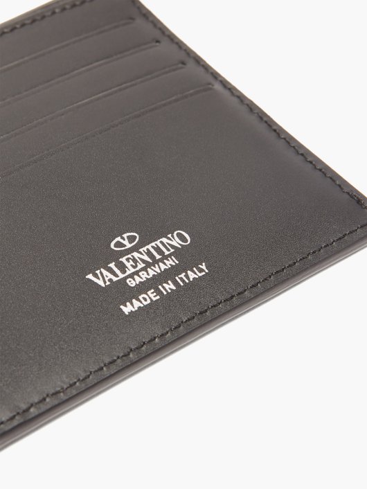 VLTN-print leather bi-fold wallet