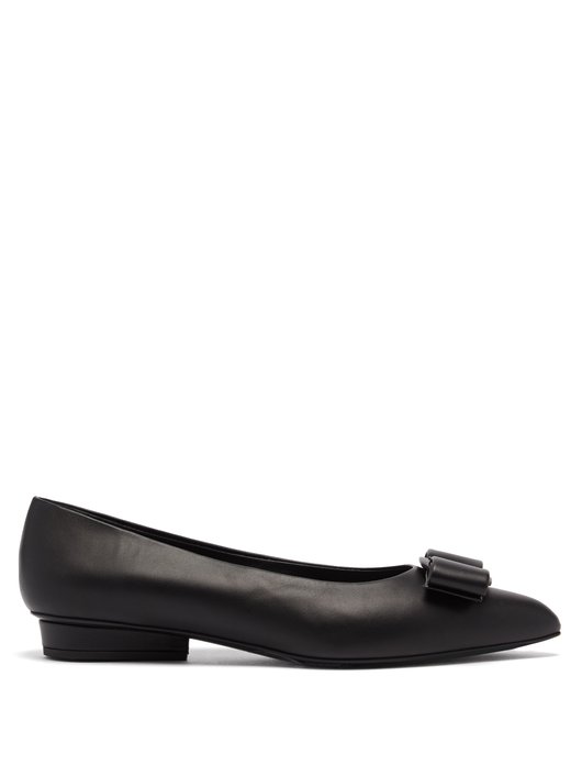 Viva leather point-toe flats