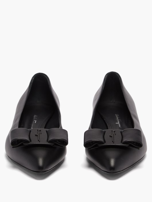 Viva leather point-toe flats