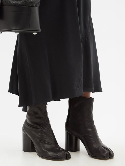 Tabi split-toe vintage-leather ankle boots