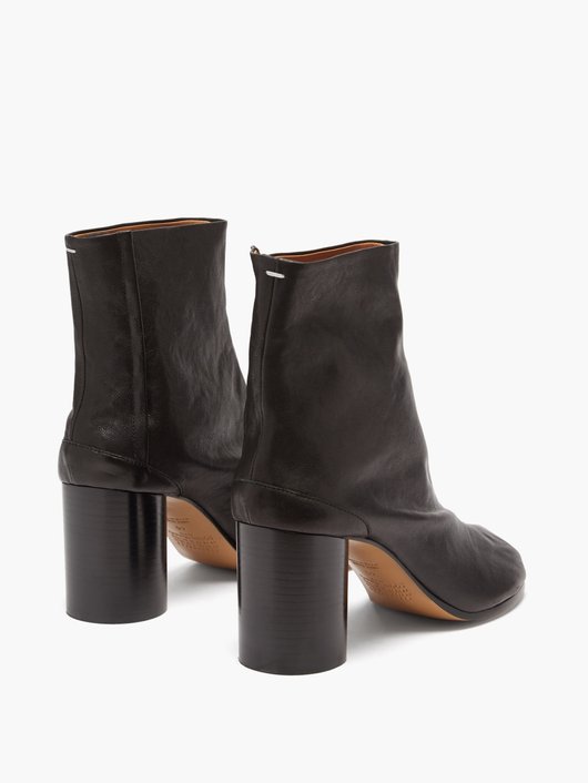 Tabi split-toe vintage-leather ankle boots