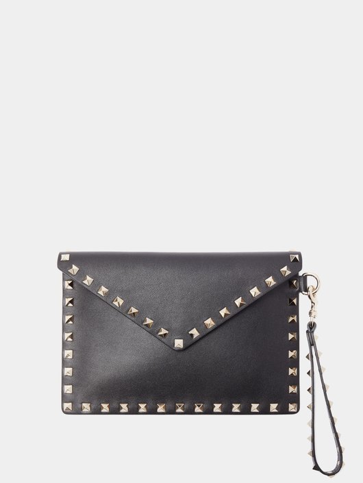 Rockstud leather envelope pouch