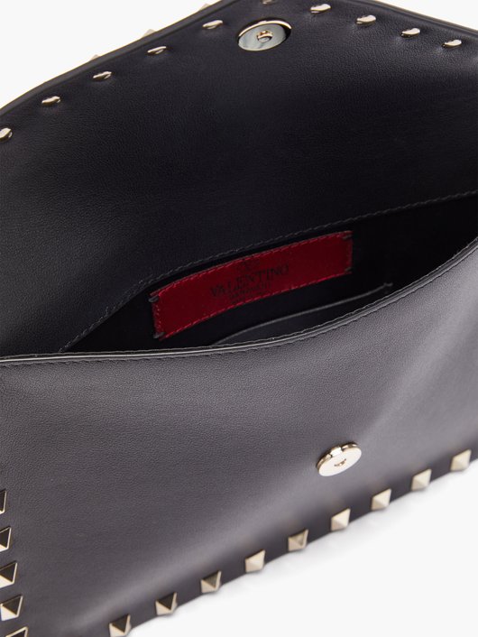 Rockstud leather envelope pouch