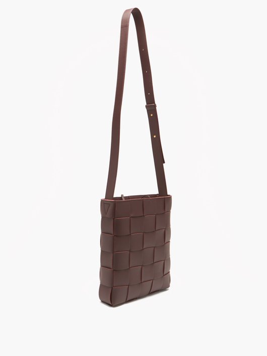 Cassette small Intrecciato leather cross-body bag