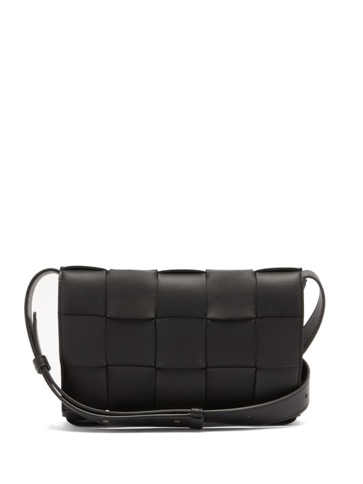 Cassette small Intrecciato leather cross-body bag