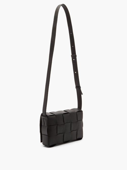 Cassette small Intrecciato leather cross-body bag