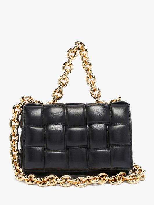 The Chain Cassette Intrecciato-leather bag