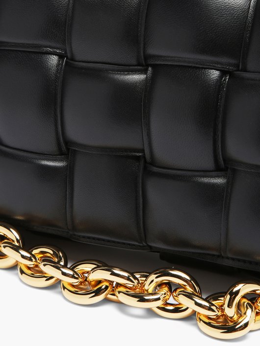 The Chain Cassette Intrecciato-leather bag