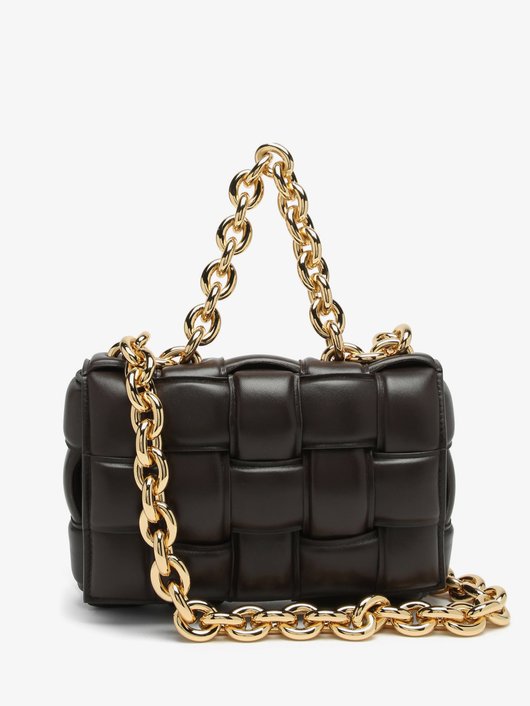 The Chain Cassette Intrecciato-leather bag