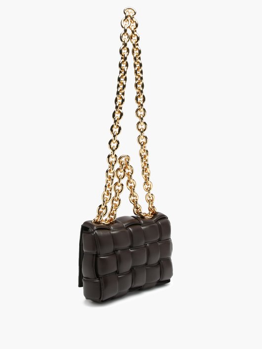 The Chain Cassette Intrecciato-leather bag