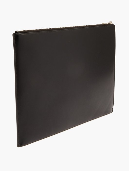 YSL-plaque leather pouch