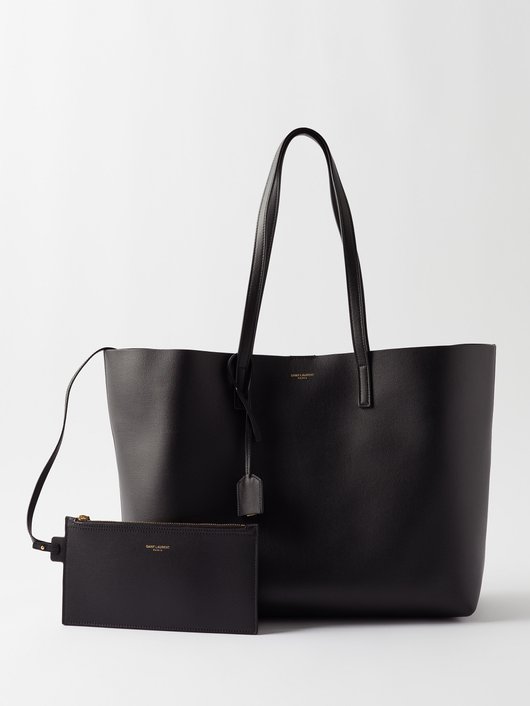 Shopping leather tote bag