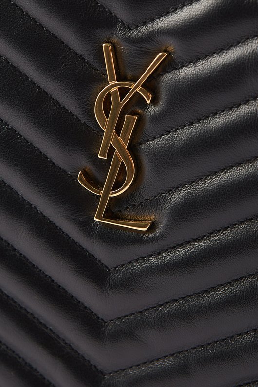 YSL-plaque quilted-leather pouch